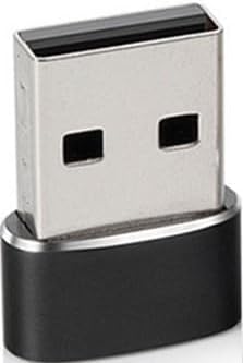 USB Type-C Female to USB-A Male Adapter, OTG Data Converter for Smartphones, Fast Charging Compatible (Pack of 5 - Black)