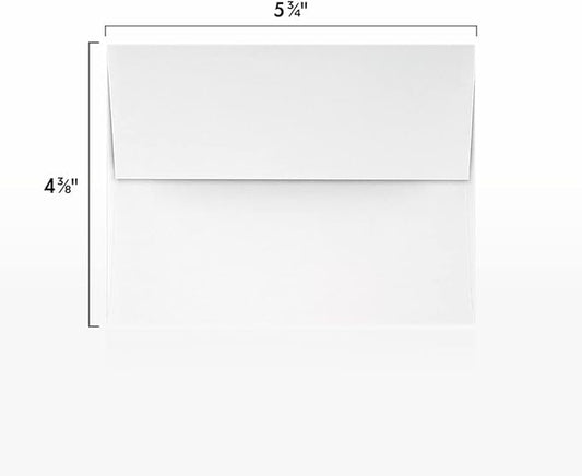 LUXPaper A2 Foil Lined Invitation Envelopes | Peel & Press | 4 3/8" x 5 3/4" | White w/Gold LUX Lining | 70lb. Text | 50 Qty