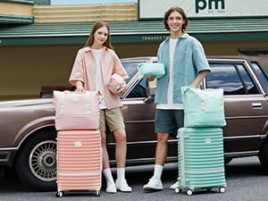 Joyway Carry On Luggage 20 Inch Expandable Suitcase with Spinner Wheel, 3 Piece Hard Shell Luggage Set with TSA Lock(Pink)