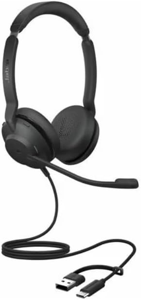 Jabra Evolve2 30 SE (2025 Version) Wired Dual-Ear Headphones with Microphone for Work – Computer Headset - USB-A and USB-C Cable - Microsoft Teams Certified - Works with All Meeting Platforms – Black