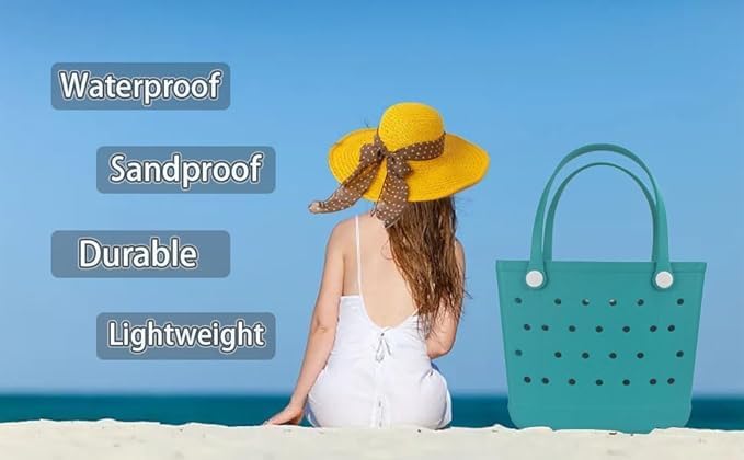 Beach Bag,Rubber Tote Bag ,Washable Tote for Boat Pool Sports Gym