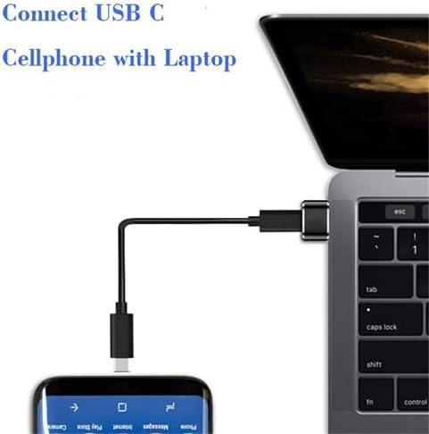 USB Type-C Female to USB-A Male Adapter, OTG Data Converter for Smartphones, Fast Charging Compatible (Pack of 5 - Black)