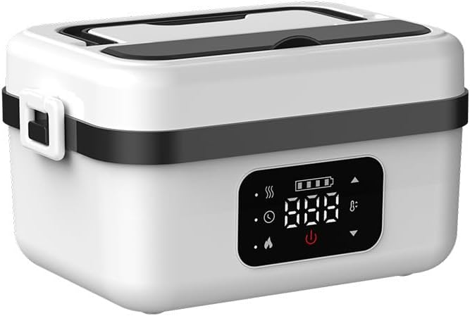 lunch box for Adults, Rechargeable Self-Heating lunch box,lunch warmer portable for work,battery powered heater for camping,1L crockpot lunch warmer,Meal Prep Friendly,bento box set