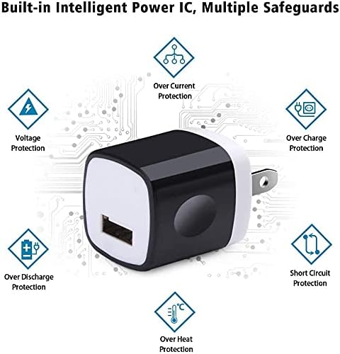 USB Charger Block 10 Pack, UorMe 1A 5V Single Port Power Adapter Charging Phone Cube Box Brick Plug Pack Compatible with iPhone 14 13 12 SE 11 X 8, Galaxy S22 A13 A03S A21 Note20 A71 A51 A31 S10 S9 S8