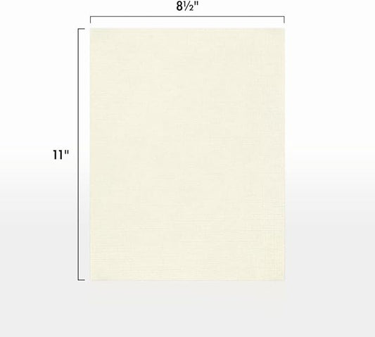 LUXPaper 8.5" x 11" Paper | Letter Size | Natural Linen | 32lb Paper Weight (80lb. Text) | 50 Qty
