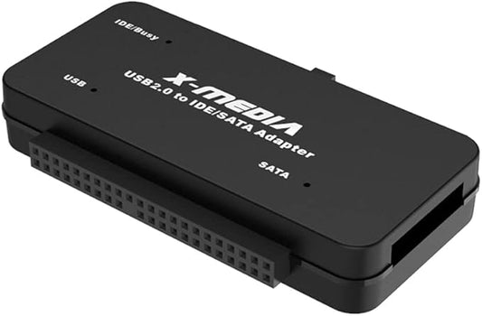 X-MEDIA XM-UB2235S USB 2.0 to IDE SATA Adapter Converter, External Hard Disk Reader/Adapter - Support 2.5/3.5-Inch HDD/SSD Hard Disk Drive