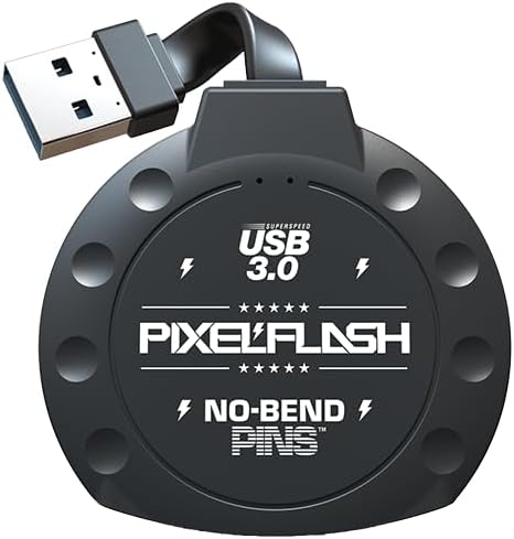 PixelFlash CF Card Reader (Black) - Compact Flash Memory Card Adapter with Cabled USB 3.0, 5GB/s File Transfer, No-Bend Pins, Supports UDMA-7, Anti-Slip & Anti-Scratch, Compatible to Most Brands & OS