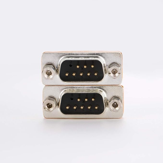 DB9 Null Modem Adapter Male to Male Slimline Data Transfer Serial Port Adapter 2 Pack