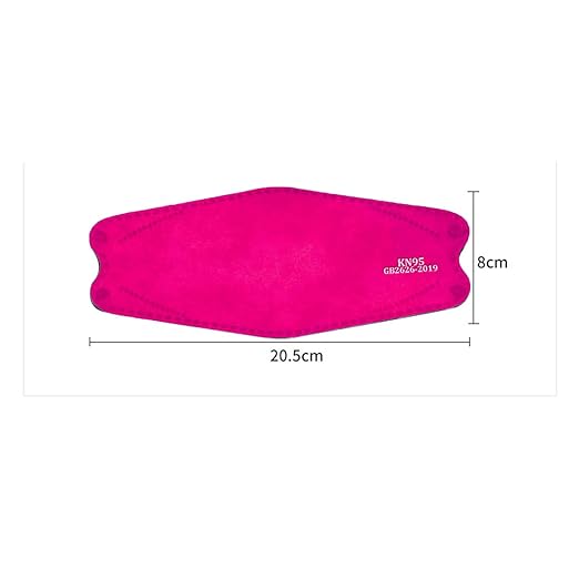 akgk KN95 Face Masks 50 Pack, 5-Ply Disposable Hot Pink Face Mask Against PM 2.5 Smoke and Dust