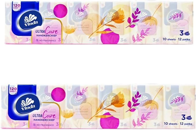 3-Ply Mini Ultra Care Pocket Tissues, Portable Series Facial Tissue, Travel Size for Use In All Occasions (24 Packs of 10 Tissues)