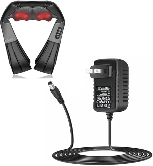 for shiatsu Neck and Back Massager Charger Compatible for Mo Cuishle, Zyllion Pillow, Papillon, Nekteck, COMFIER, RESTECK, Viktor, snailax,Mirakel12V AC Replacement Adapter