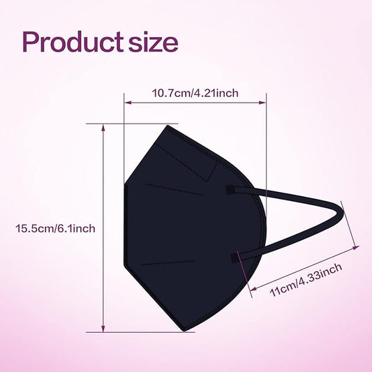 Miuphro KN95 Face Mask 50 Pack, Disposable Respirator Masks, 5 Layer Design Safety Mask for Protection, Ideal for Men and Women (Purple)