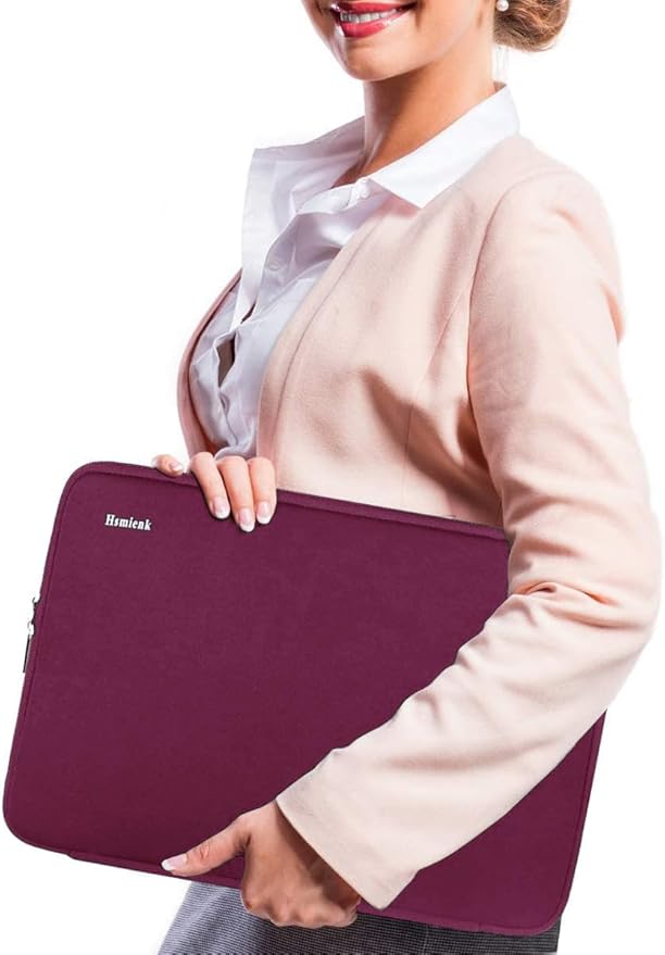 Laptop Case 14 inch, Shockproof Protective Computer Sleeve Flip Case Briefcase Carrying Bag Compatible with 14" HP, Lenovo, Asus, Acer, Notebook, Rose Red