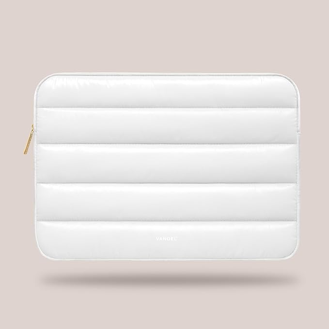 VANDEL - The Original Puffy Laptop Sleeve 13-14 Inch. White Laptop Sleeve for Women. Carrying Case Cover MacBook Pro 14 in, MacBook Air 13 Inch, iPad Pro 12.9, Dell, Asus, HP
