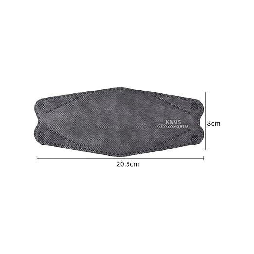 akgk KN95 Face Masks 50 Pack, 5-Ply Disposable Grey Face Mask Against PM 2.5 Smoke and Dust