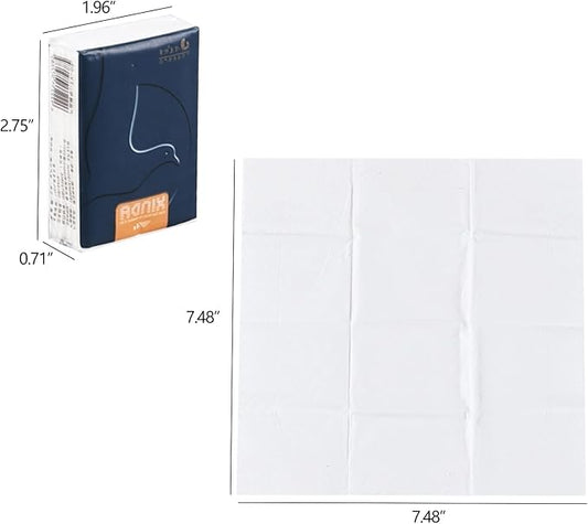 100-Pack Pocket Packs Facial Tissues, 4-Ply Mini Tissue Packs Travel Size