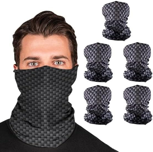 S A Company 5-Pack UV Face Shield | UV 30+ Multipurpose Neck Gaiter Balaclava for Adults