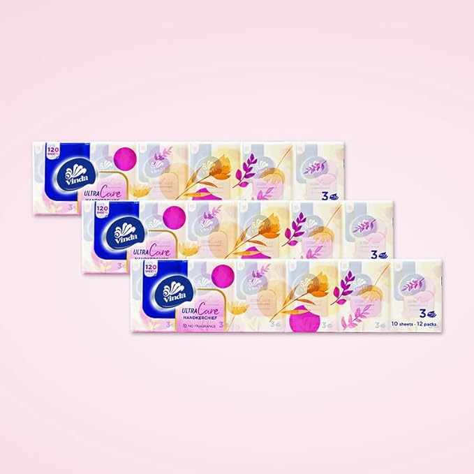3-Ply Mini Ultra Care Pocket Tissues, Portable Series Facial Tissue, Travel Size for Use In All Occasions (36 Packs of 10 Tissues)