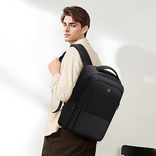 OIWAS Mens Backpack for Work Waterproof Laptop Backpack Computer Backpack with USB Charging Port Lightweight Back Pack Daypack Fit 15.6 Inch Laptop and Notebook, Black