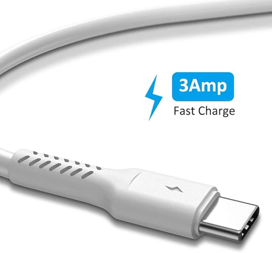 4 Inch USB C Cord Short 5 Pack Durable USB A to USB Type C Cable Fast Charging for Charging Station Compatible with Samsung Galaxy Note 10 20 S10 S20 A20 Plus LG (White)