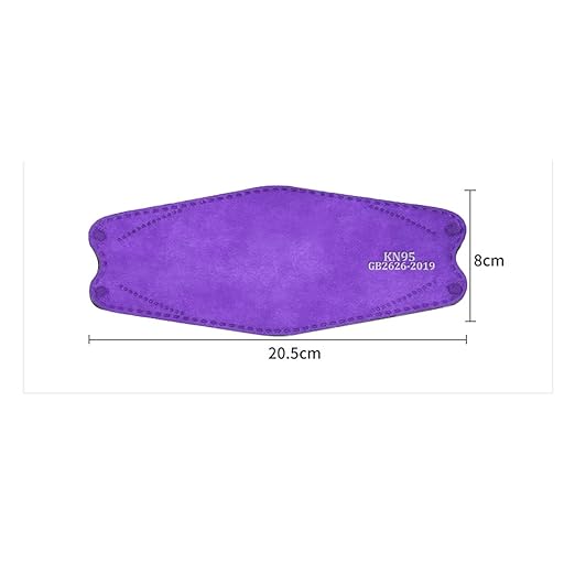 akgk KN95 Face Masks 50 Pack,5-Ply Disposable Purple Face Mask Against PM 2.5 Smoke and Dust