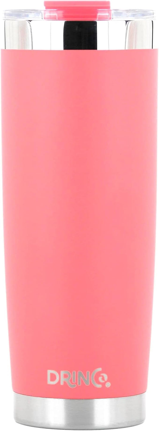 Drinco - 20 oz Stainless Steel Tumbler | Double Walled Vacuum Insulated Mug With Lid, 2 Straws, For Hot & Cold Drinks (20oz Coral Paradise, 20oz)