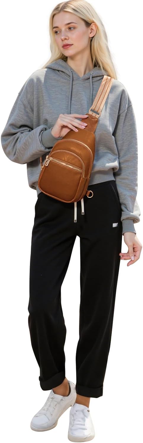 Small Leather Sling Bags for Women Fashion Crossbody Backpack Purse Sling Crossbody Bags