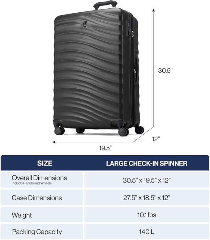 Travelpro Maxlite Air V2 Hardside Expandable Checked Luggage, 8 Spinner Wheels, Lightweight Hard Shell Suitcase, TSA lock, Black, Checked Large 28-Inch