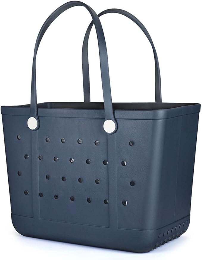 Extra Large Rubber Tote Bag Beach Bag, Washable Durable Open Beach Tote Bag, Travel Totes Bag for Pool Boat Sports