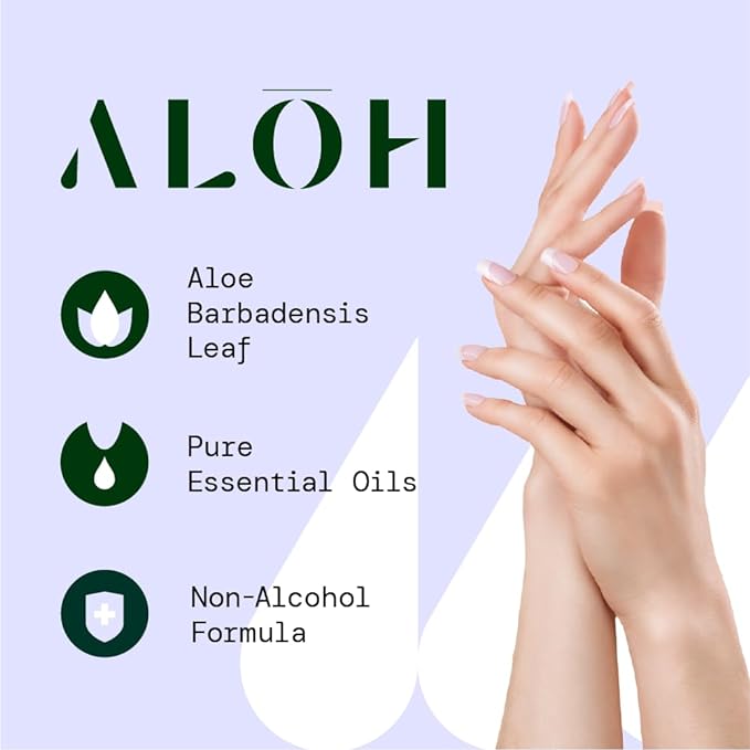 ALŌH Skin- Softening Sanitizing Hand Wipes – Lavender Rosewood + Aloe- 4 boxes of 20ct Individually Wrapped Wipes (80 Wipe)