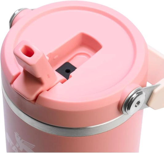 Stanley IceFlow 2.0 Flip Straw Tumbler with Handle 30 oz | Twist On Lid and Flip Up Straw | Leakproof Water Bottle | Insulated Stainless Steel | BPA-Free | Pink Mesa