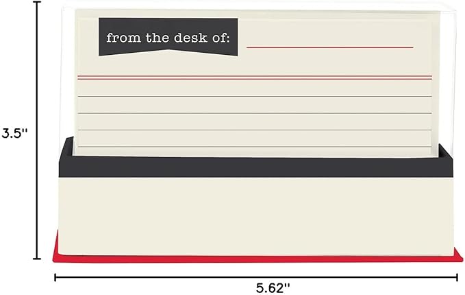 Graphique Library Card Flat Cards | 50 Pack | All Occasion Blank Notes with Envelopes | Decorative Storage Box | Stationary Gift | Ruled Index Cards | 5.625” x 3.5”