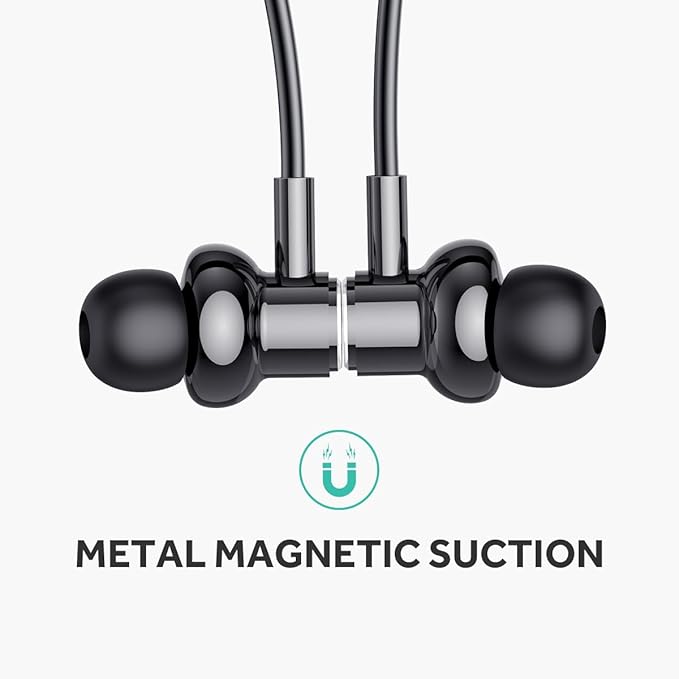 Neckband Bluetooth Headphones 100H Playtime IPX6 Waterproof Earbuds Magnetic in-Ear Wireless Earbuds Deep Bass Headset Wireless Stereo Neckband with Mic Home Traveling Outdoor Business Trips(White