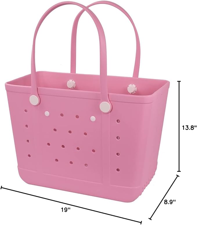 Extra Large Rubber Tote Bag Beach Bag, Washable Durable Open Beach Tote Bag, Travel Totes Bag for Pool Boat Sports