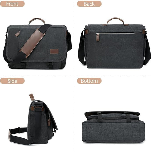 Canvas Messenger Bag for Men Waterproof Business Bags for Men Vintage Canvas Laptop Bag