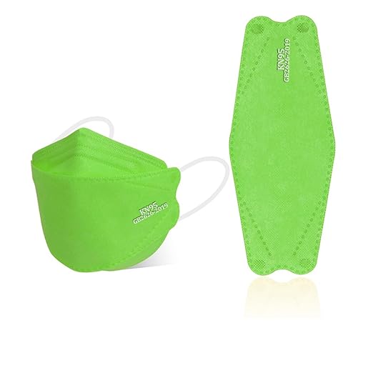 akgk KN95 Face Masks 50 Pack, 5-Ply Disposable Green Face Mask Against PM 2.5 Smoke & Dust, Filtration Efficiency 95%