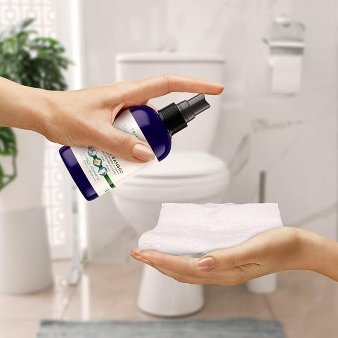 PRISTINE Toilet Paper Spray, As Seen on Shark Tank, More Natural Personal Cleansing Wipes & Flushable Wet Wipes Alternative, Spray Toilet Paper to Create Flushable Wipe, Cucumber Bamboo, 4 fl oz