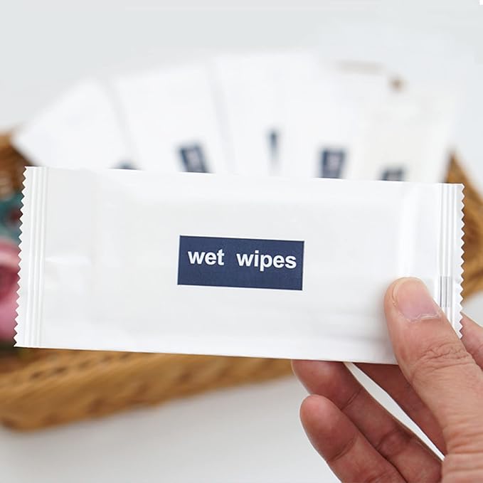 Individual Hand Wipes, Wet Wipes Individually Wrapped 100 Pack, Clean Hands Quickly, Large Wet Wipes Bulk for Homeless, Suitable for Restaurant, Wedding, Barbecue