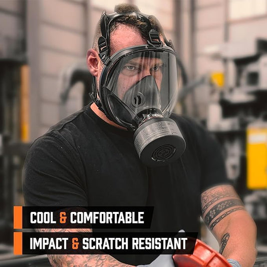 MIRA Safety CM-I01 Full-Face Industrial-Grade Gas Mask with 40mm NATO Filter Compatibility and Advanced Valve Design