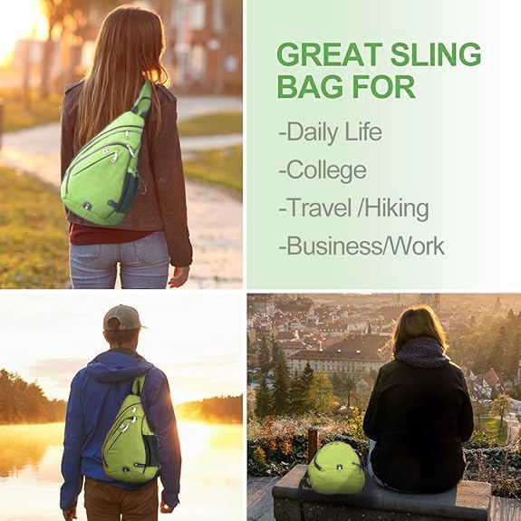 INOXTO Sling Bag, Multipurpose Crossbody Shoulder Bag for Men and Women