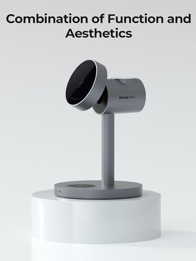 MagFusion 3-in-1 Charging Station Compatible with MagSafe, Qi2 Certified 15W Magnetic Wireless Charger Stand, for iPhone 17/16/15/14/13/12 Series, Apple Watch, AirPods(30W PD Charger Included)