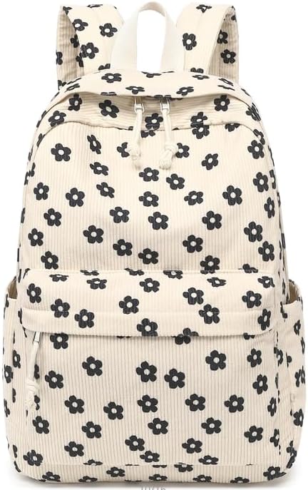 School Backpack for Teens Large Corduroy Bookbag Lightweight 15.6 inch Laptop Bag for Girls Women Casual High School College