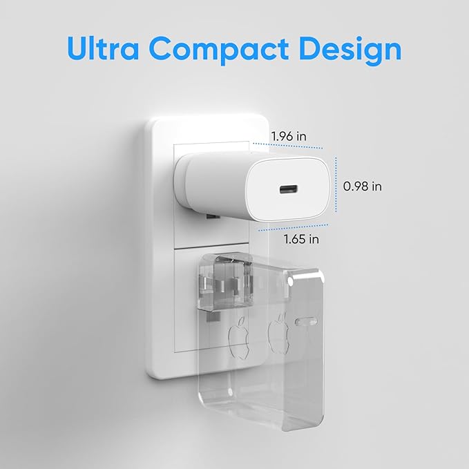 USB C Charger Block, 25W USBC Fast Charging Adapter Power Cube Wall Charger Plug for Samsung Galaxy S25/S24 Ultra/S23/S22/S21/S20/Z Fold 3/4/5/Note20, iPhone 16/15 Pro Max (White, 1 Pack)