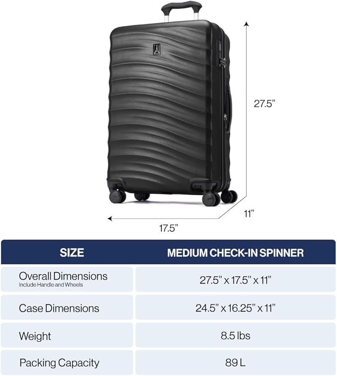 Travelpro Maxlite Air V2 Hardside Expandable Checked Luggage, 8 Spinner Wheels, Lightweight Hard Shell Suitcase, TSA lock, Teal, Checked Medium 25-Inch