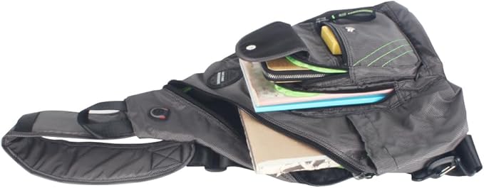 Large Sling Bag Laptop Backpack Cross Body Messenger Bag Shoulder Travel Rucksack (D- Army Green)