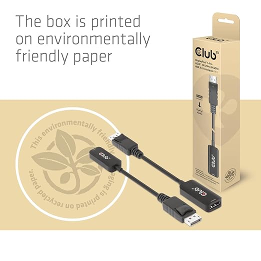 Club 3D CAC-1088 DisplayPort 1.4 to HDMI 4K120Hz/8K60Hz HDR Active Adapter M/F