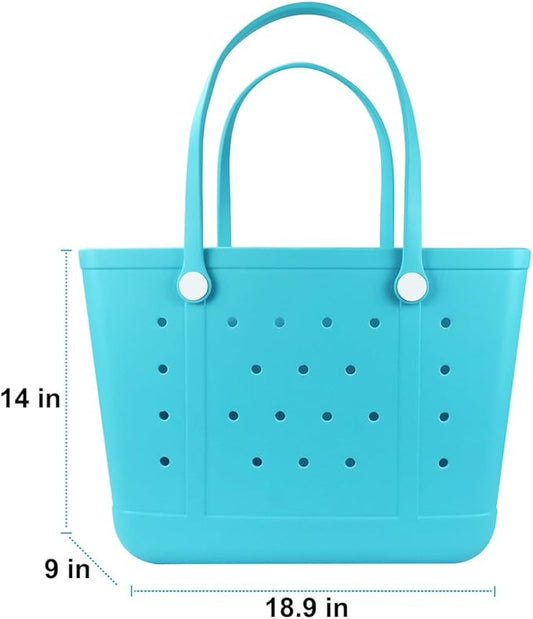 Beach Bag X Large Rubber Tote Bag, Waterproof Washable Open for Women Croc Bag Hand Bag for Beach Pool Yoga