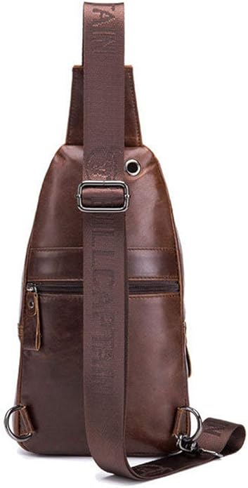KPYWZER Vintage Leather Sling Bag Backpack for Men Crossbody Shoulder Chest Day Pack Backpacks