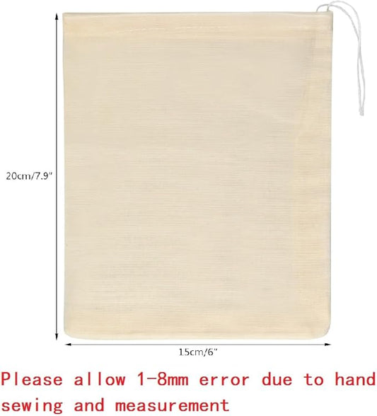 Tayfremn 100Pcs Cotton Drawstring Bags, Reusable Muslin Bag Natural Cotton Bags with Drawstring Produce Bags Bulk Gift Bag Jewelry Pouch for Party Wedding Home Storage(4 by 6 Inches)