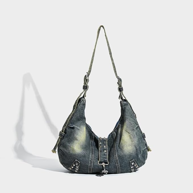 Denim Tote Bag for Women-Shoulder Handbag Perfect for Work Shopping,Hobo Bag